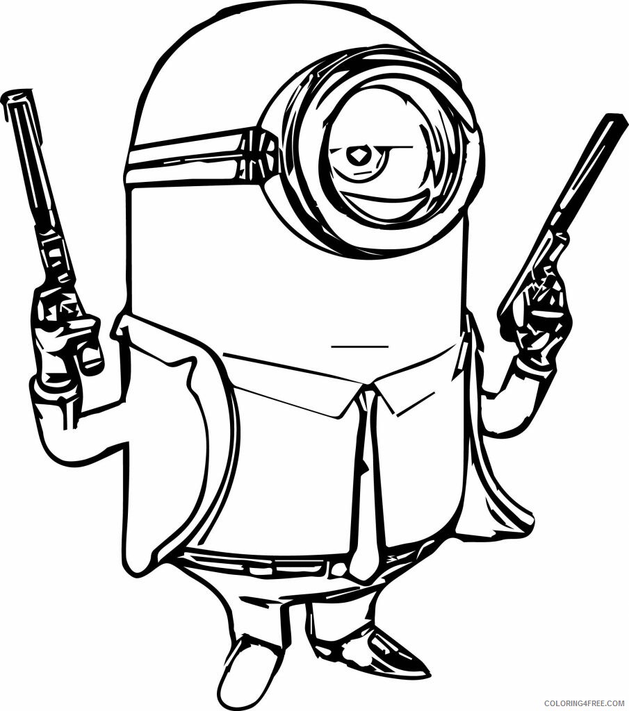 Minions Coloring Pages TV Film agent minion a4 Printable 2020 05161 Coloring4free
