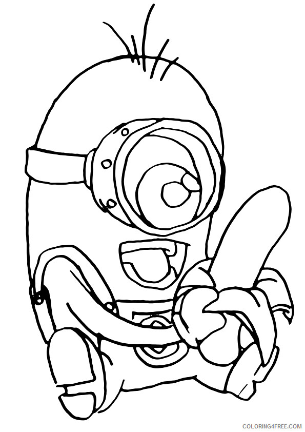 Minions Coloring Pages TV Film minion donny with banana a4 Printable 2020 05157 Coloring4free