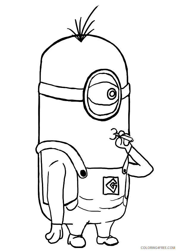 Minions Coloring Pages TV Film minion lance smoking a4 Printable 2020 05159 Coloring4free