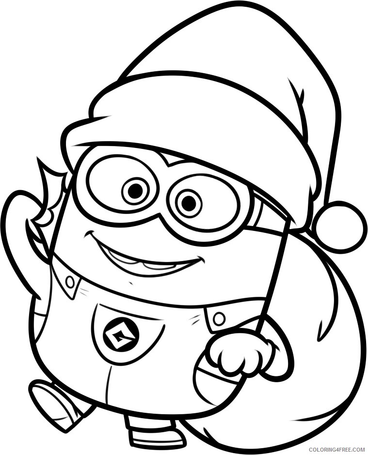 Minions Coloring Pages TV Film minion santa claus a4 Printable 2020 05158 Coloring4free