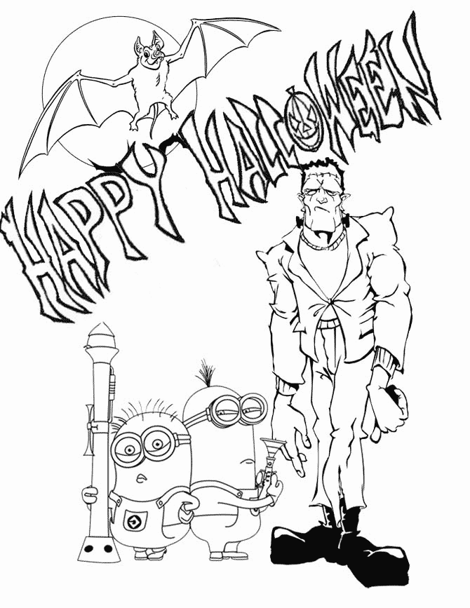 Minions Coloring Pages TV Film minions with frankenstein Printable 2020 05165 Coloring4free