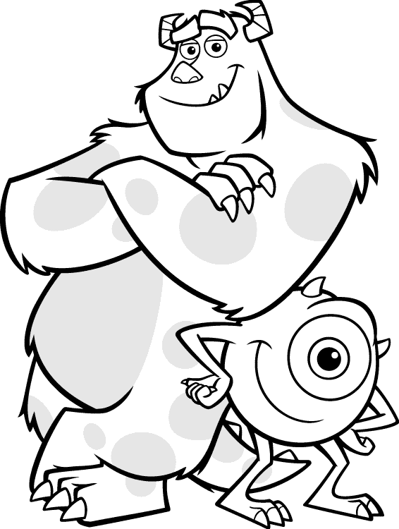 Monsters Inc Coloring Pages TV Film Sully and Mike Printable 2020 05293 Coloring4free