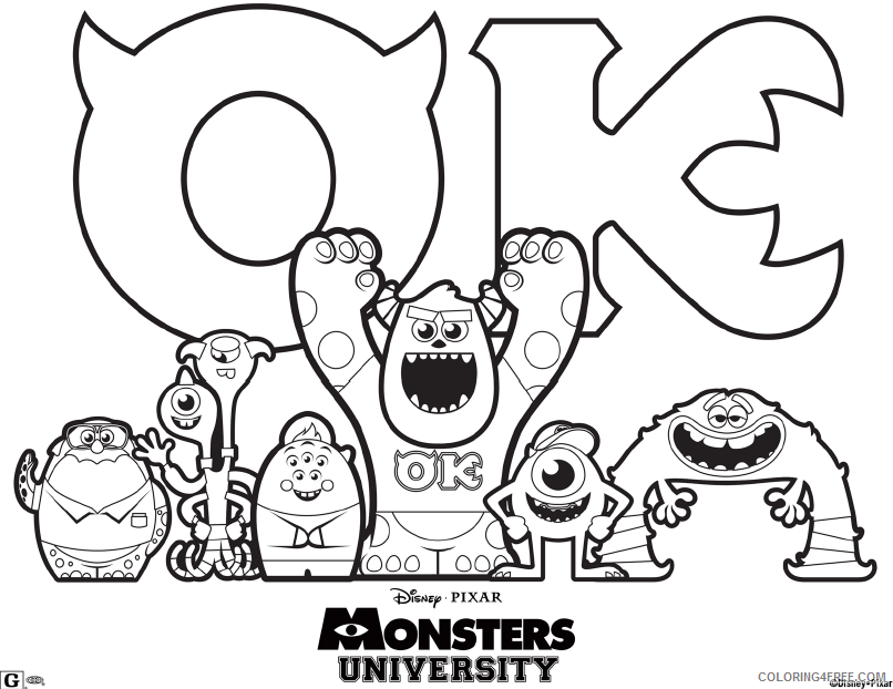 Monsters University Coloring Pages TV Film Movie Printable 2020 05325 Coloring4free