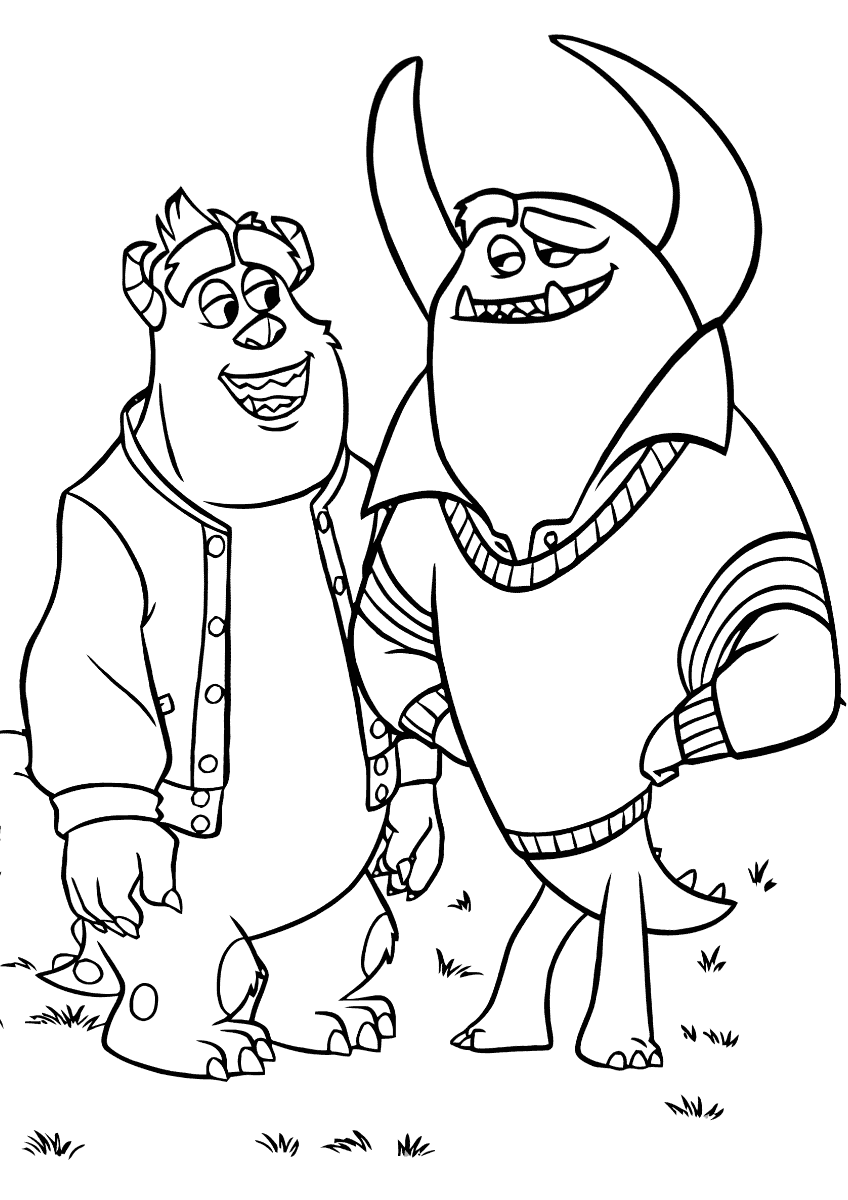 Monsters University Coloring Pages TV Film Sully and Johnny Printable 2020 05328 Coloring4free