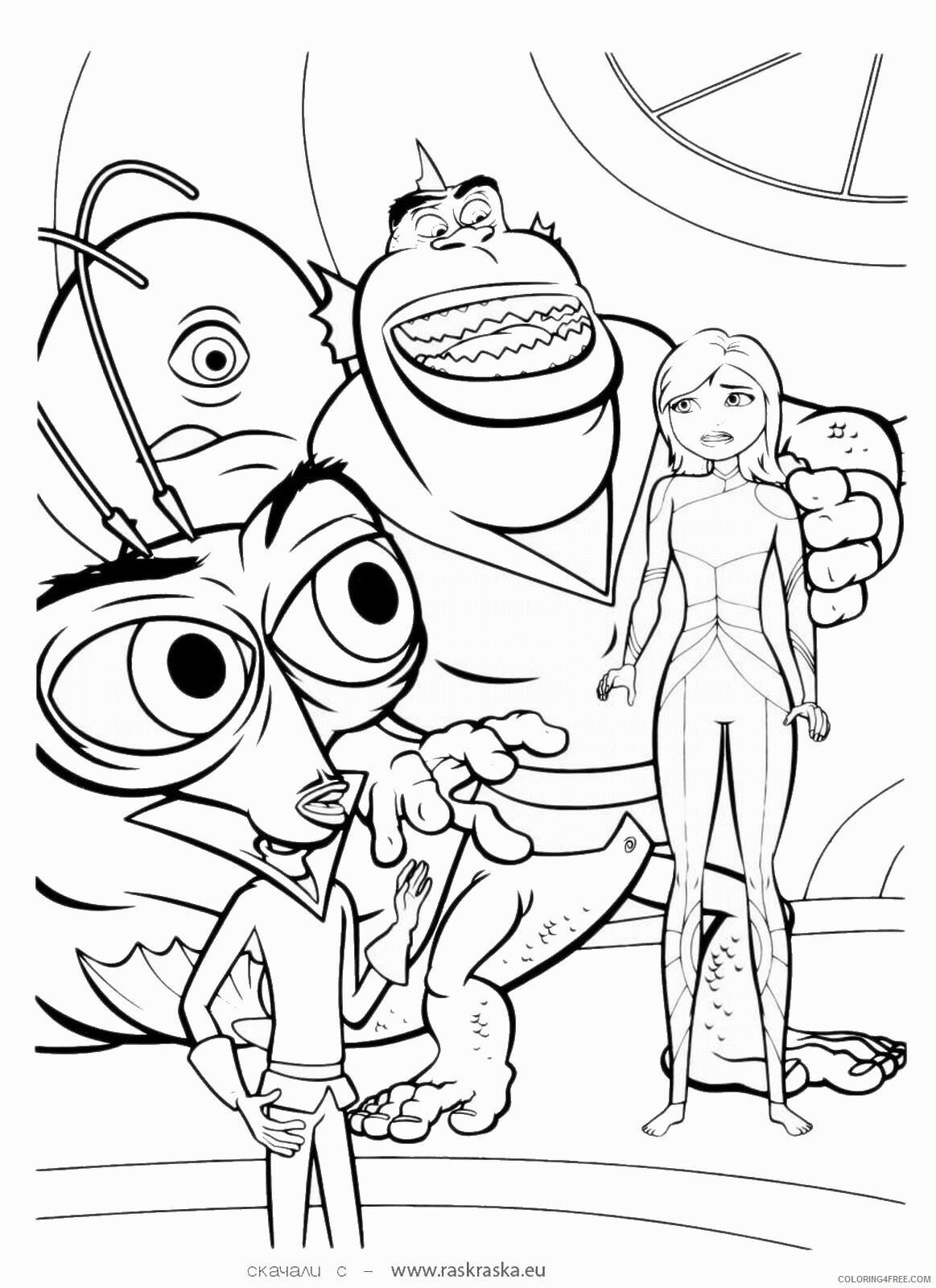 Monsters vs Aliens Coloring Pages TV Film Printable 2020 05345 Coloring4free