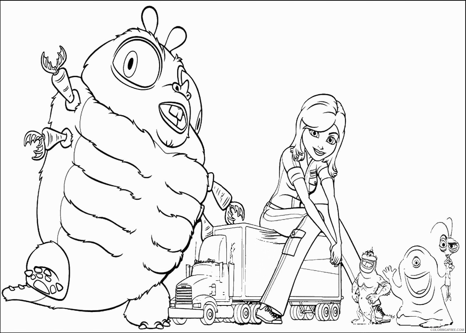 Monsters vs Aliens Coloring Pages TV Film Printable 2020 05346 Coloring4free
