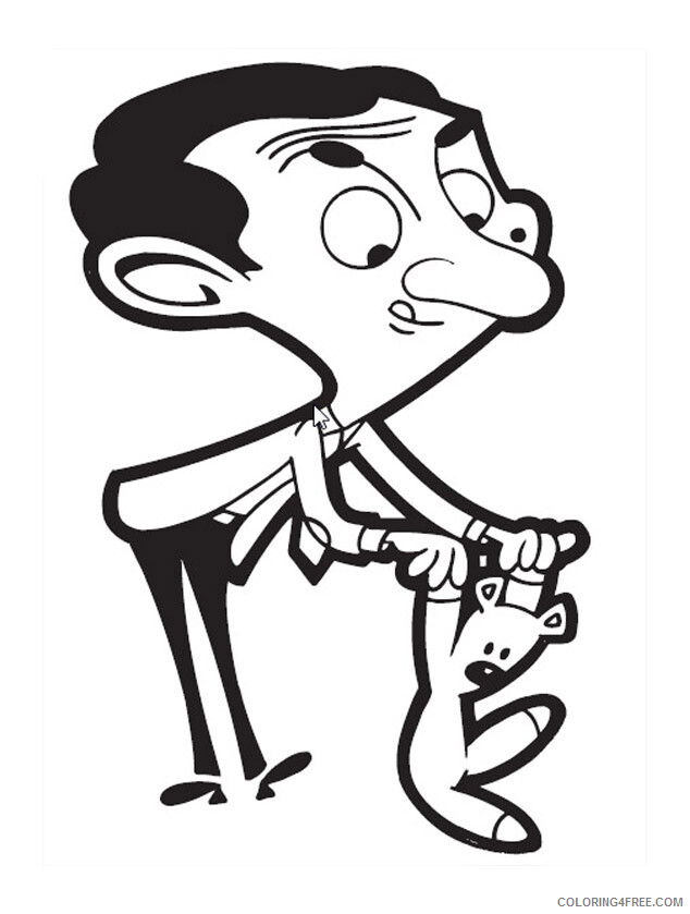 Mr Bean Coloring Pages TV Film with teddy Printable 2020 05348 Coloring4free