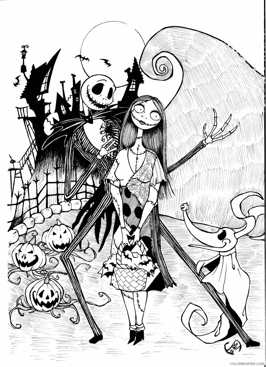Nightmare Before Christmas Coloring Pages TV Film Printable 2020 05443 Coloring4free