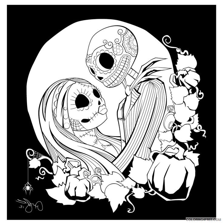 Nightmare Before Christmas Coloring Pages TV Film love Printable 2020 05458 Coloring4free