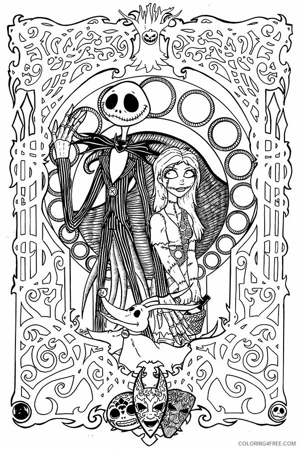 Nightmare Before Christmas Coloring Pages TV Film sheets Printable 2020 05462 Coloring4free
