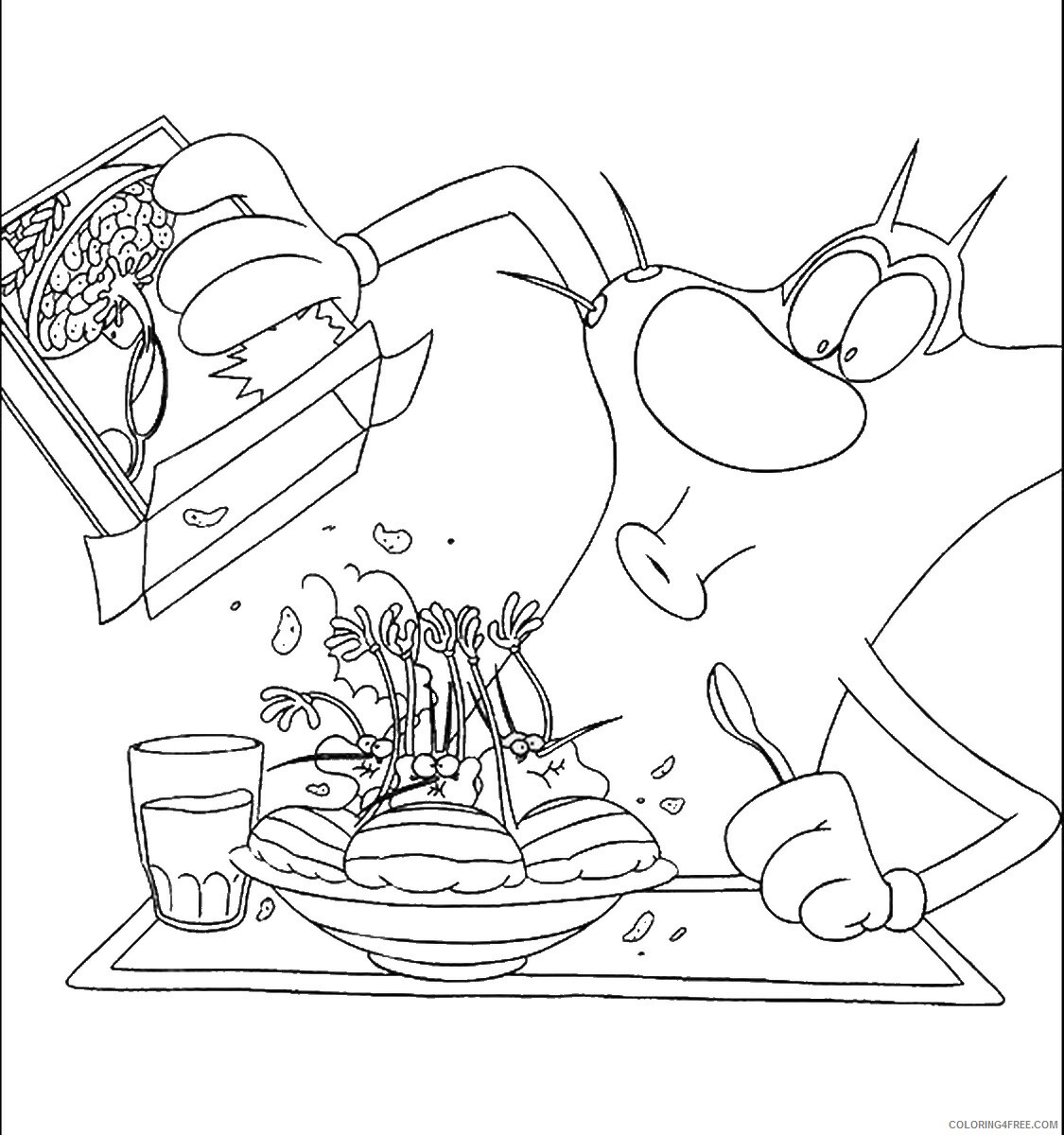 Oggy and the Cockroaches Coloring Pages TV Film Printable 2020 05600 Coloring4free