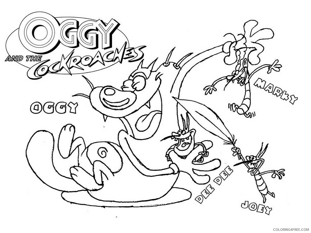 Oggy and the Cockroaches Coloring Pages TV Film Printable 2020 05618 Coloring4free