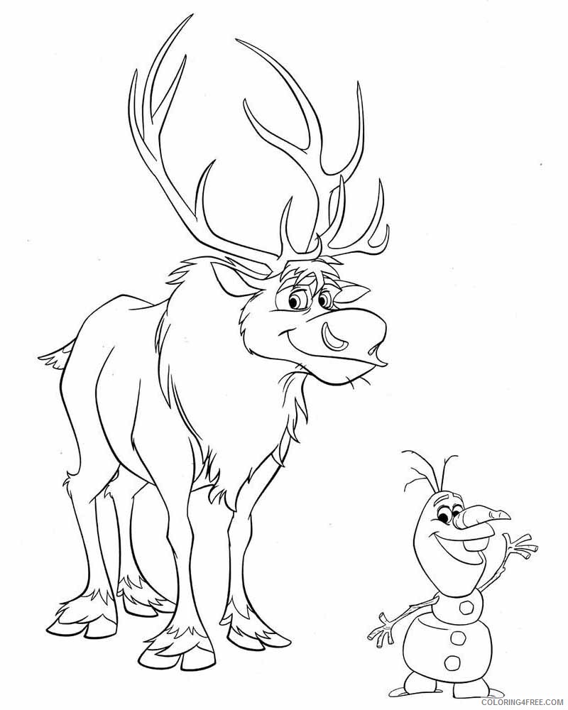 Olaf Coloring Pages TV Film olaf and sven Printable 2020 05638 Coloring4free