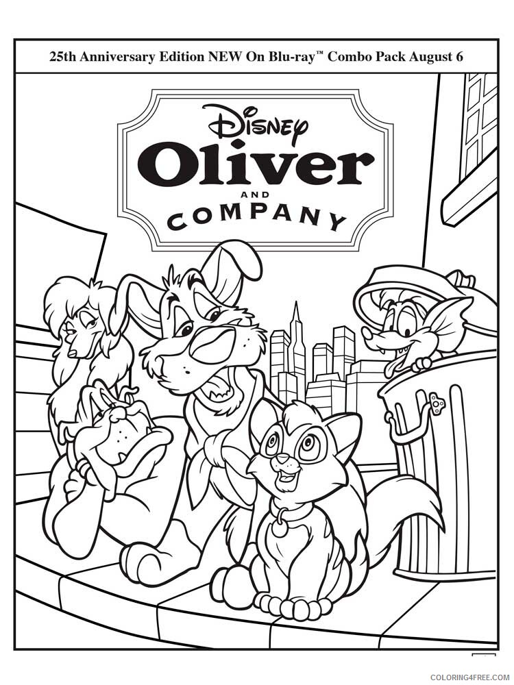 Oliver and Company Coloring Pages TV Film Printable 2020 05666 Coloring4free