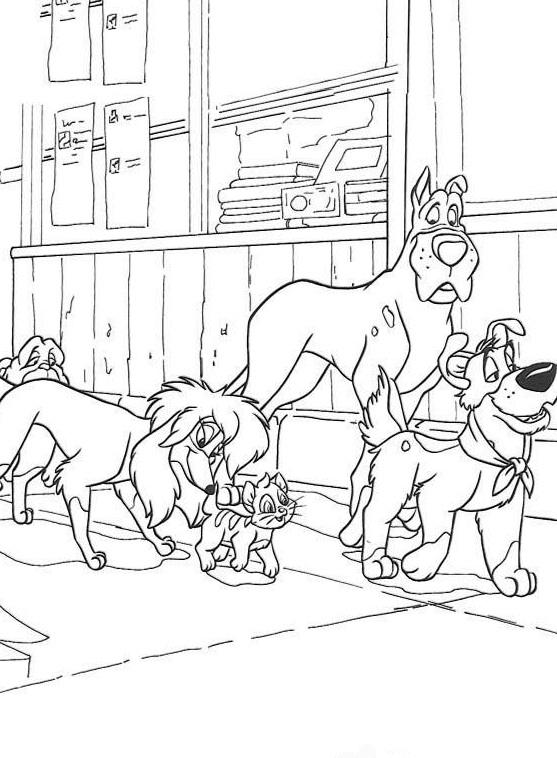 Oliver and Company Coloring Pages TV Film Printable 2020 05707 Coloring4free