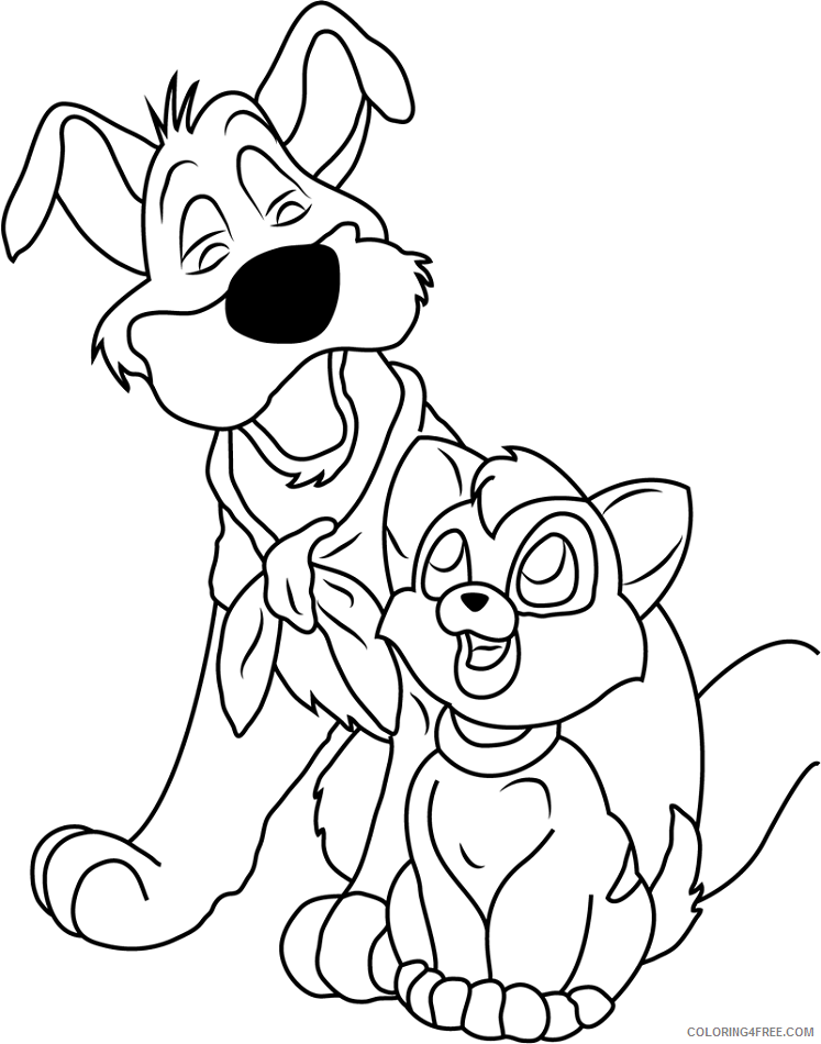 Oliver and Company Coloring Pages TV Film dodger and oliver Printable 2020 05654 Coloring4free