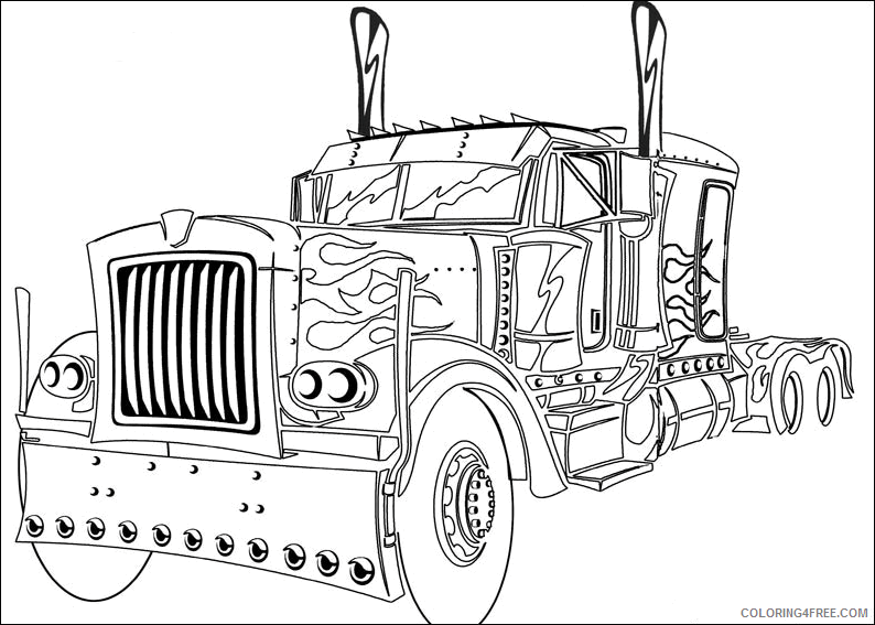 Optimus Prime Coloring Pages TV Film Truck Printable 2020 05791 Coloring4free