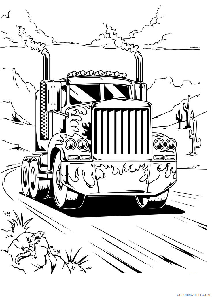 Optimus Prime Coloring Pages TV Film Truck Transformers Printable 2020 05792 Coloring4free