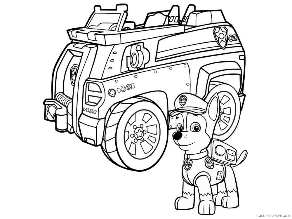 Paw Patrol Coloring Pages TV Film Chase Paw Patrol 4 Printable 2020 05894 Coloring4free