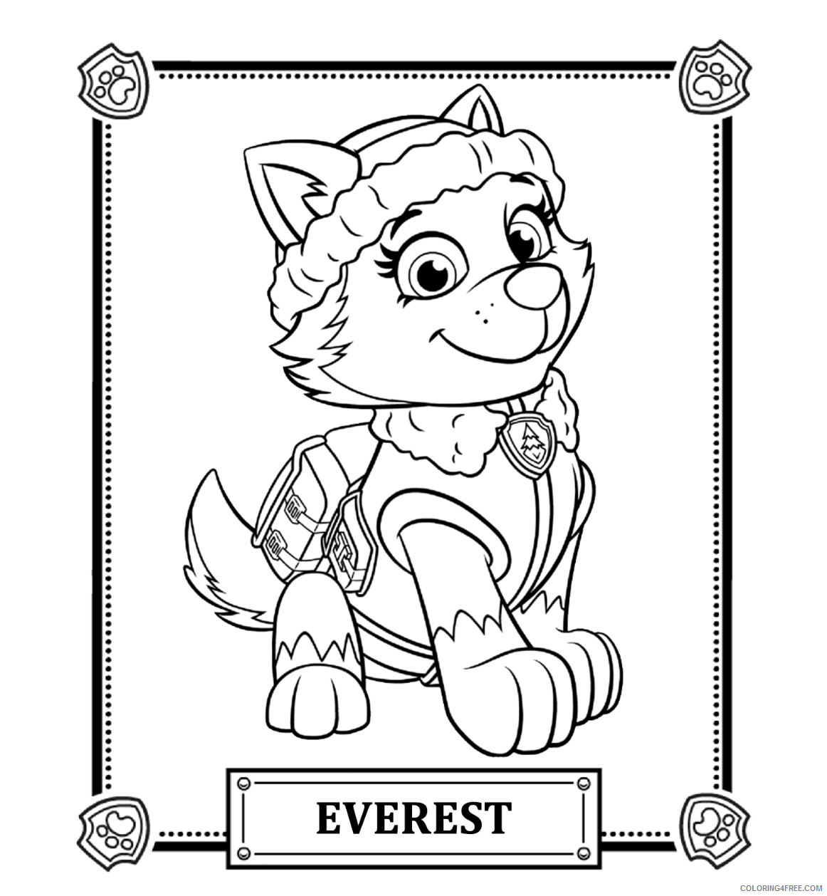 Paw Patrol Coloring Pages TV Film Everest Paw Patrol Printable 2020 05905 Coloring4free