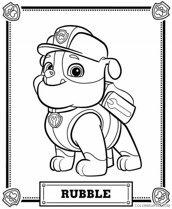 Paw Patrol Coloring Pages TV Film Rubble Paw Patrol Printable 2020 05973 Coloring4free