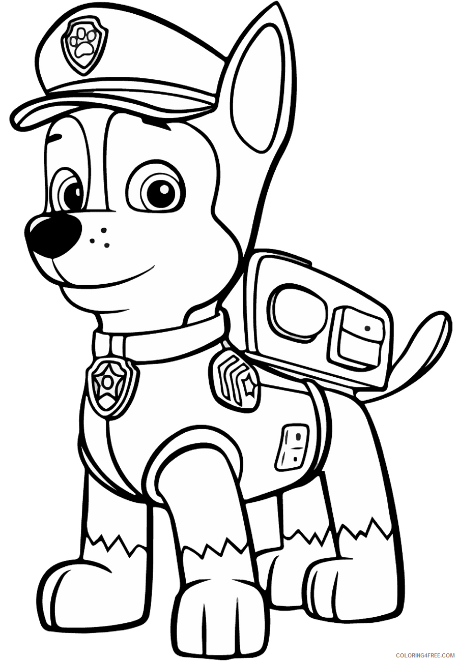 Paw Patrol Coloring Pages TV Film paw_patrol_chase a4 Printable 2020 05882 Coloring4free
