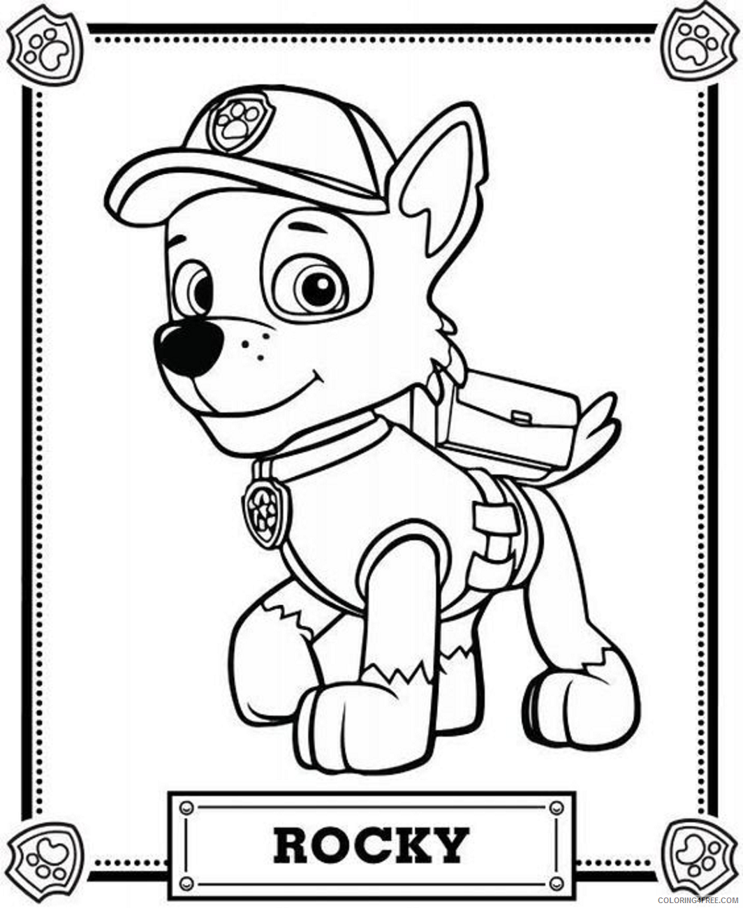 Paw Patrol Coloring Pages TV Film rocky_in_paw_patrol a4 Printable 2020 05885 Coloring4free