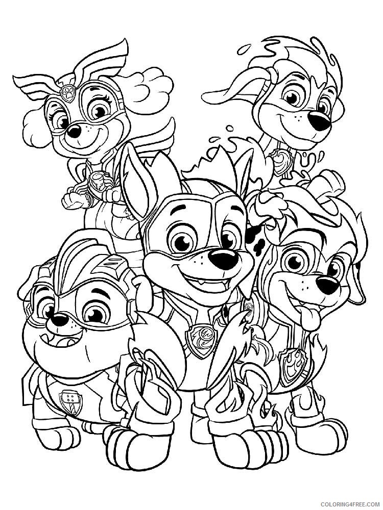 Paw Patrol Mighty Pups Coloring Pages TV Film Mighty pups 4 Printable 2020 06037 Coloring4free