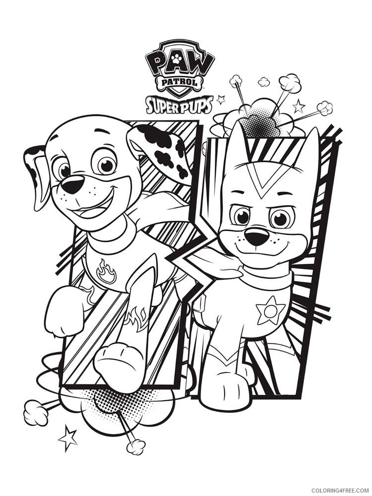Paw Patrol Mighty Pups Coloring Pages TV Film Mighty pups 6 Printable 2020 06039 Coloring4free