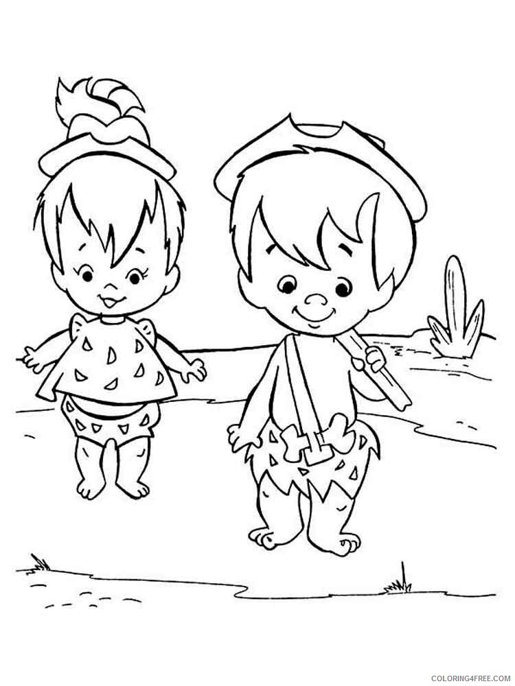 Pebbles and Bamm Bamm Coloring Pages TV Film Printable 2020 06049 Coloring4free