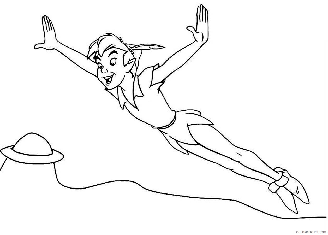 Peter Pan Coloring Pages TV Film Peter Pan Flying Printable 2020 06127 Coloring4free