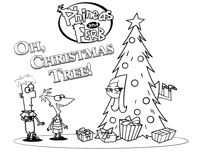 Phineas and Ferb Coloring Pages TV Film Christmas Printable 2020 06190 Coloring4free