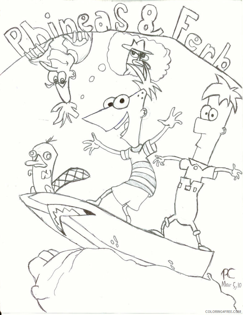 Phineas and Ferb Coloring Pages TV Film Disney Printable 2020 06150 Coloring4free