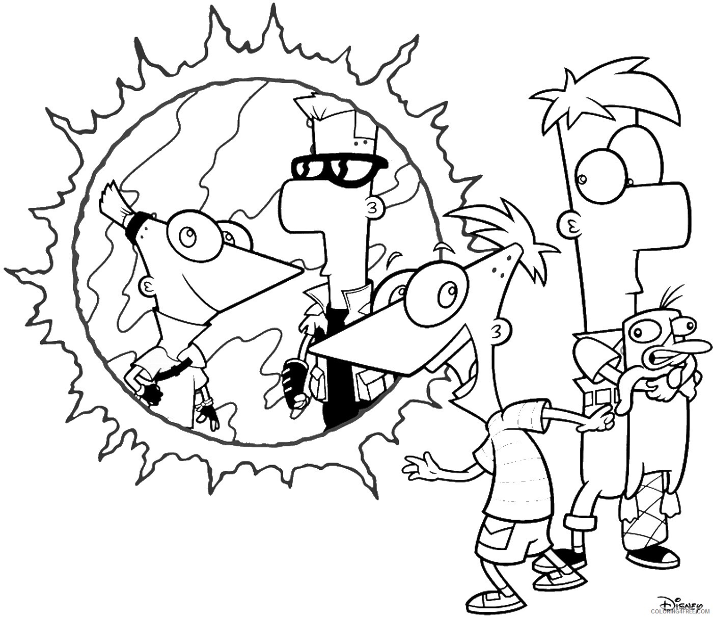 Phineas and Ferb Coloring Pages TV Film phineas_ferb_cl_21 Printable 2020 06173 Coloring4free