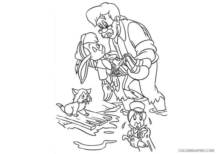 Pinocchio Coloring Pages TV Film Geppetto and Pinocchio Printable 2020 06325 Coloring4free