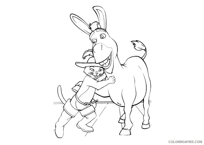 Puss in Boots Coloring Pages TV Film Donkey and Puss for kids 2020 06921 Coloring4free