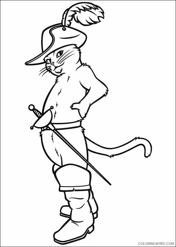 Puss in Boots Coloring Pages TV Film Shrek Puss in Boots Printable 2020 06955 Coloring4free