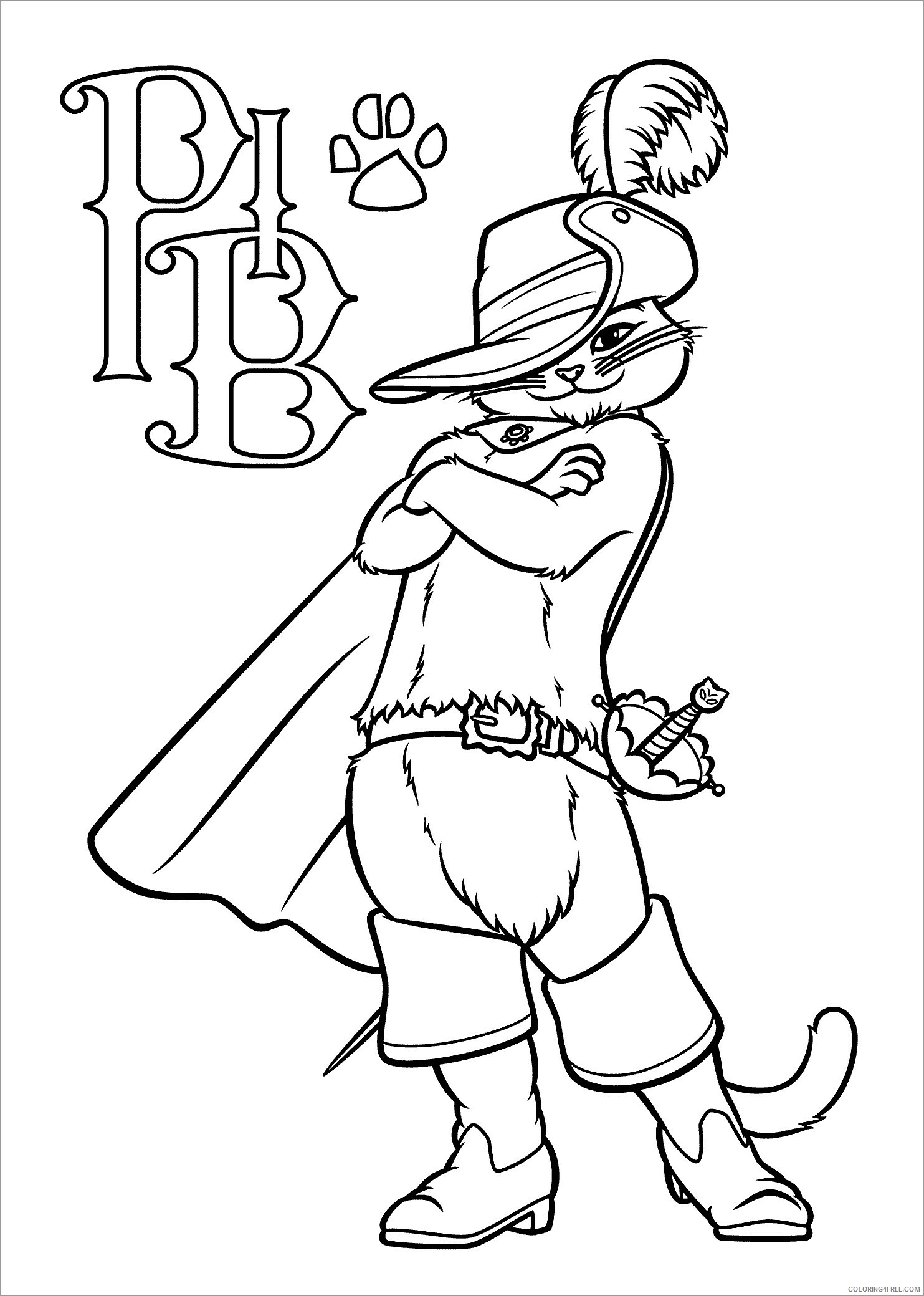 Puss in Boots Coloring Pages TV Film puss in boots Printable 2020 06953 Coloring4free