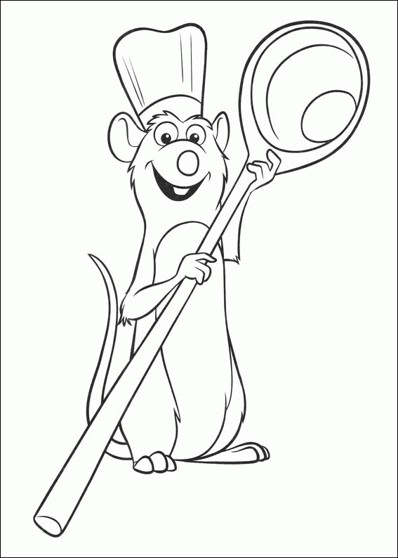 Ratatouille Coloring Pages TV Film remy with spoon Printable 2020 07068 Coloring4free