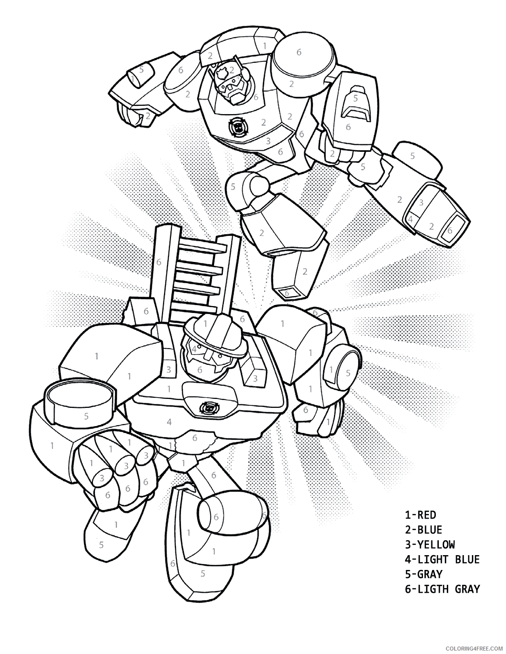 Rescue Bots Coloring Pages TV Film Rescue Bots by Number 2020 07078 Coloring4free