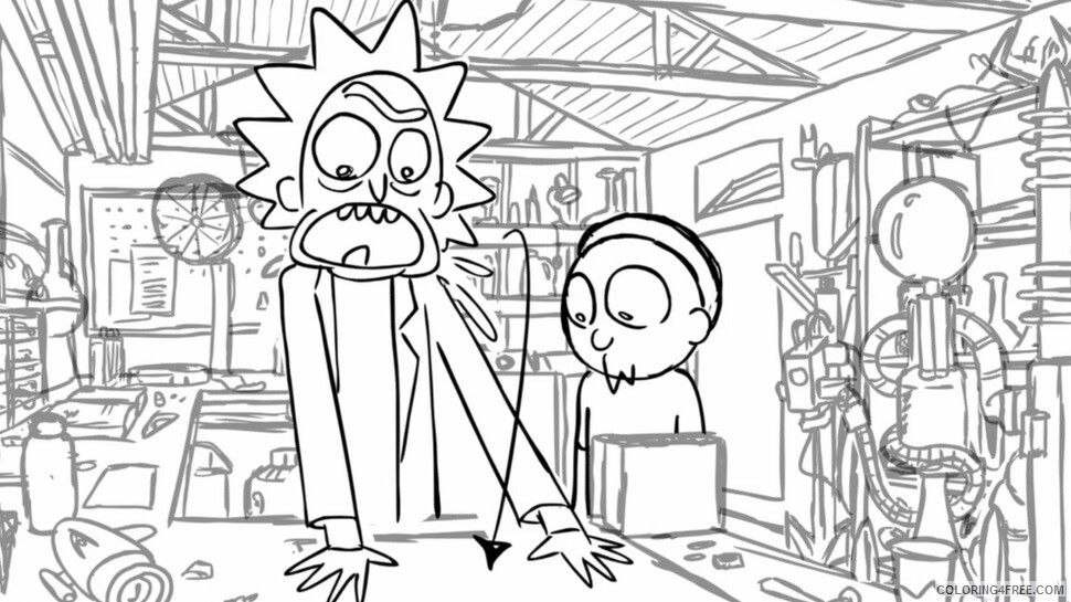 Rick and Morty Coloring Pages TV Film Garage Lab Printable 2020 07121 Coloring4free