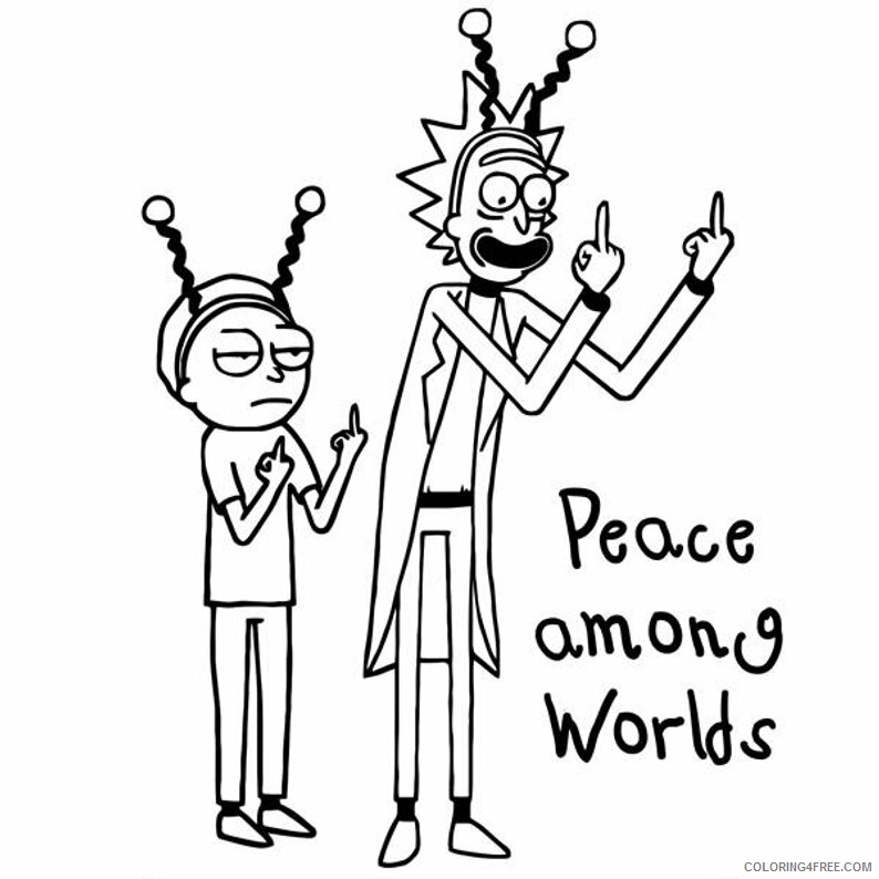Rick and Morty Coloring Pages TV Film Peaceful Printable 2020 07100 Coloring4free