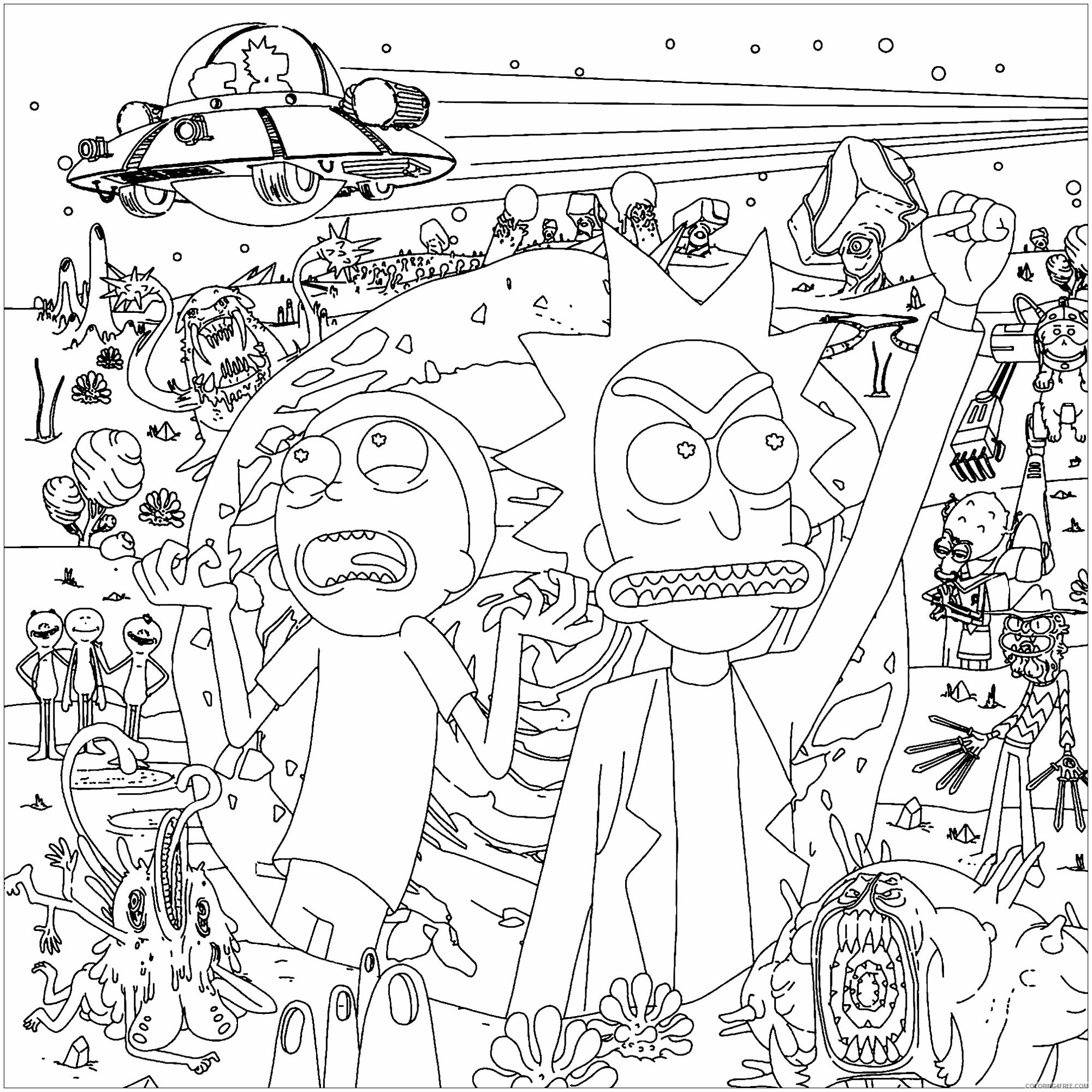 Rick and Morty Coloring Pages TV Film Rick and Morty Printable 2020 07105 Coloring4free