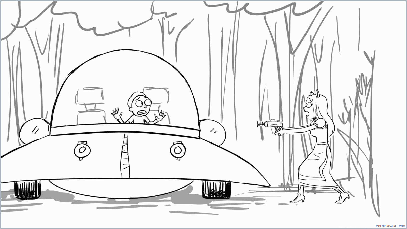 Rick and Morty Coloring Pages TV Film Spaceship Printable 2020 07125 Coloring4free