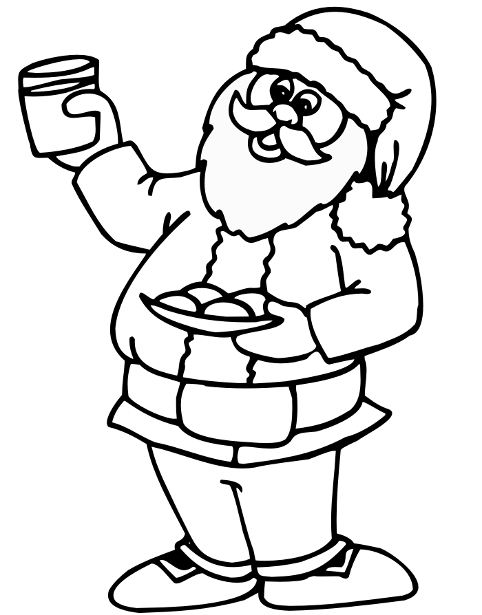 Santa Claus Christmas Coloring Pages Milk and Cookies Santa Printable 2020 411 Coloring4free