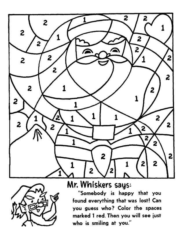 Santa Claus Christmas Coloring Pages Santa Christmas By Numbers 2020 417 Coloring4free