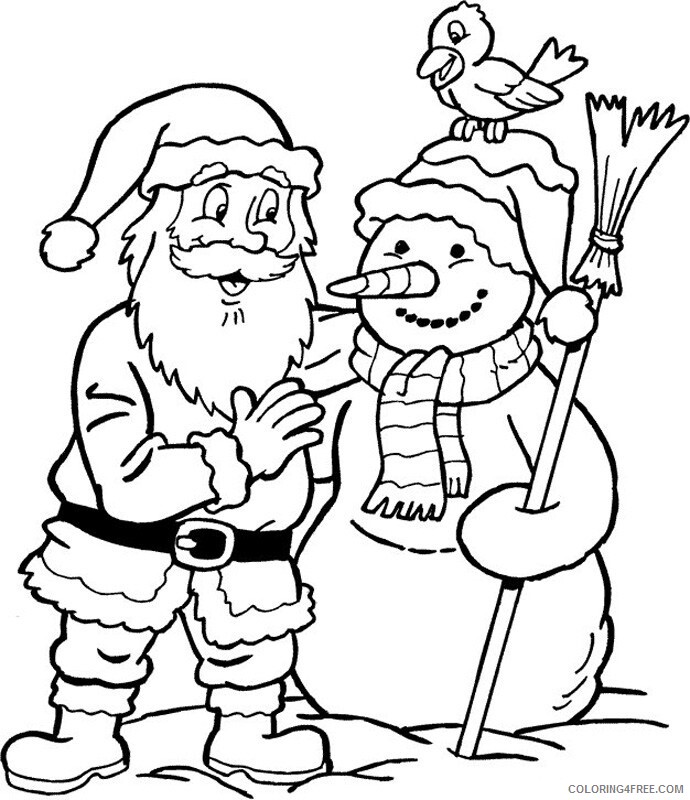 Santa Claus Christmas Coloring Pages Santa and Frosty Santa Printable 2020 416 Coloring4free