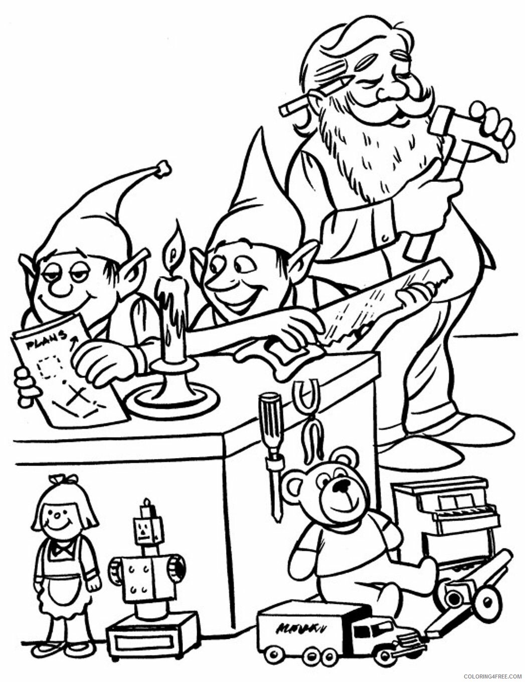Santa Claus Christmas Coloring Pages Workshop Santa Printable 2020 453 Coloring4free