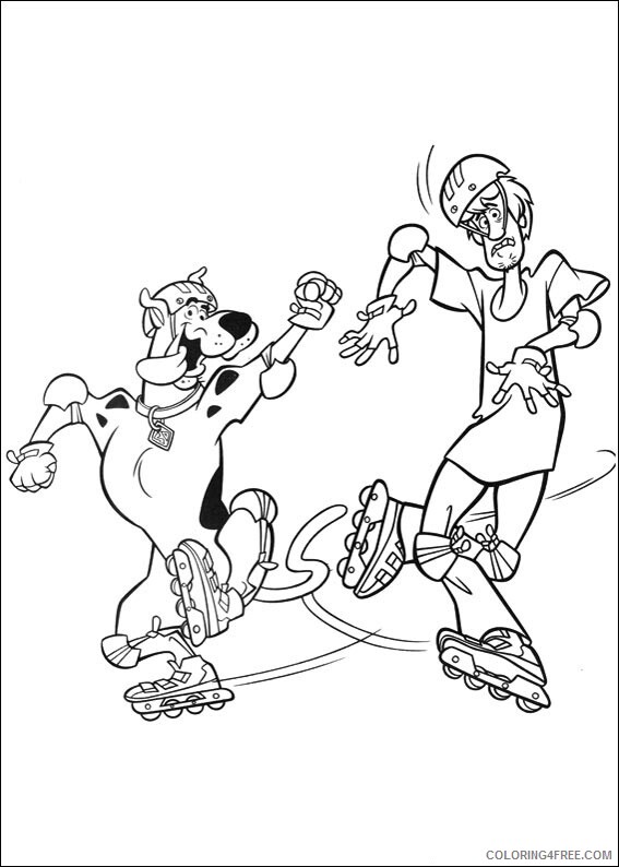 Scooby Doo Coloring Pages TV Film and shaggy rollerblading 2020 07259 Coloring4free