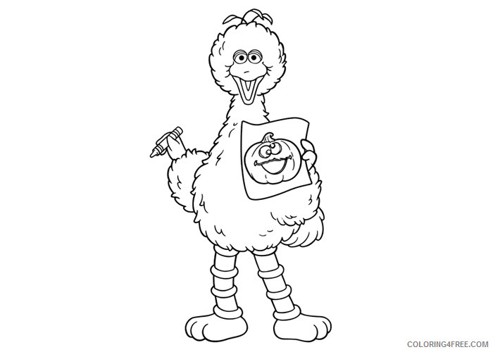 Sesame Street Coloring Pages TV Film Big Bird Printable 2020 07382 Coloring4free